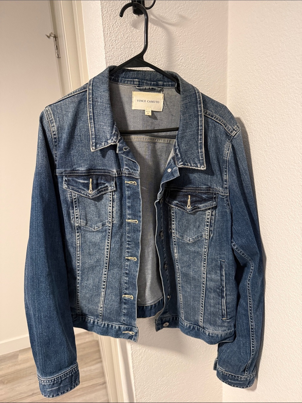 Vince Camuto Medium Blue Denim Trucker Jacket
